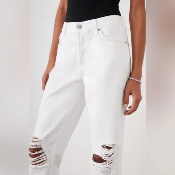 Rails Atwater Slouchy Straight Jeans White Blanche 25W NWT High Rise Boho - Picture 15 of 15